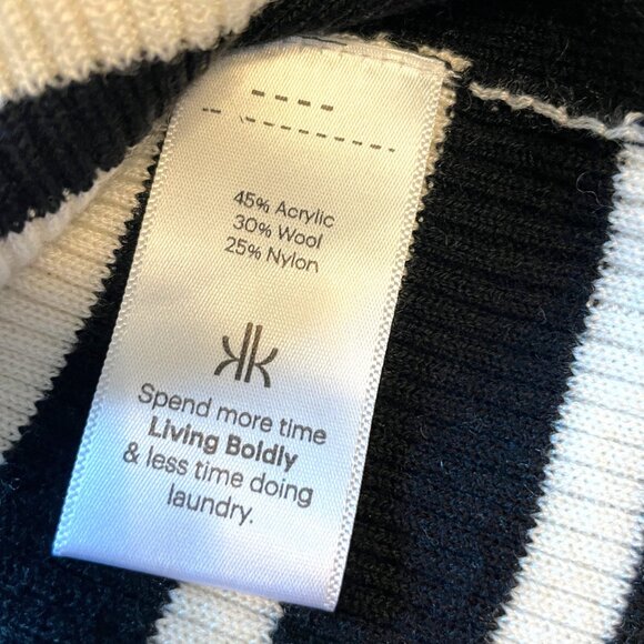 Krimson Klover Ivory Sweater MEDIUM Side Slits Bell Sleeves Wool Blend NEW - Picture 9 of 12